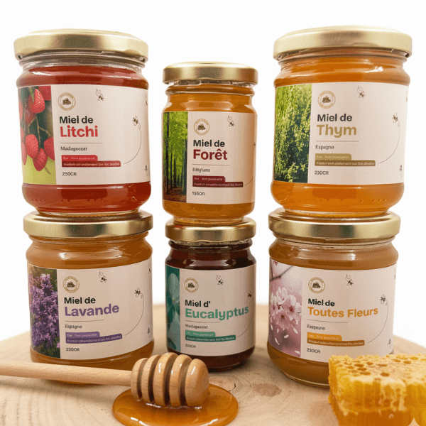 Pack Famille Découverte - assortiment de miels naturels Vis ma vie d'abeille